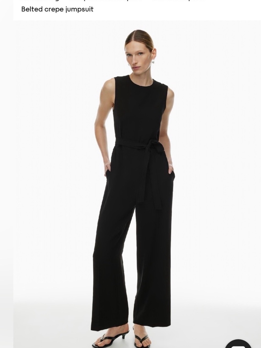 Aritiza Babaton black crepe jumpsuit L
